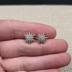 Gold Over Sterling North Star Diamond Chip Stud Earrings A7281